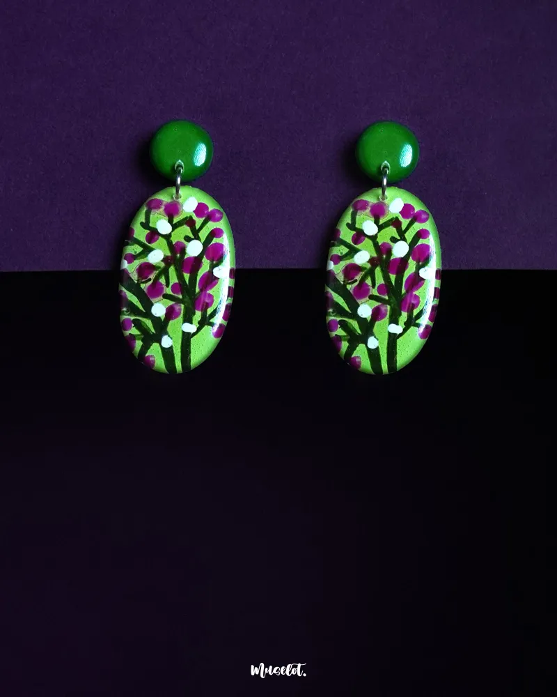 Muselot Baaghani handcrafted painted resin earrings
