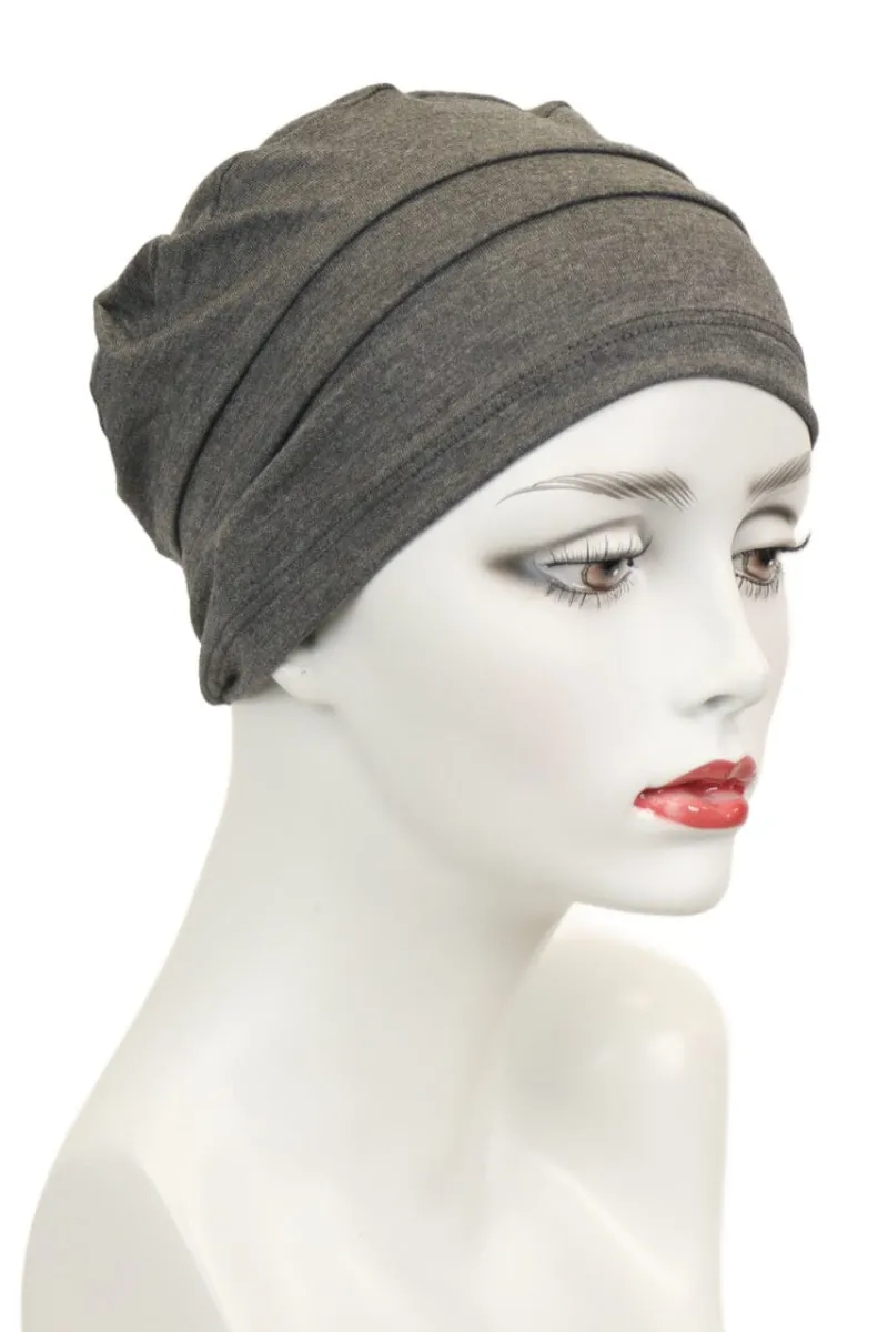 Godiva's Secret Wigs Bamboo Turban pleated turban in natural bamboo color