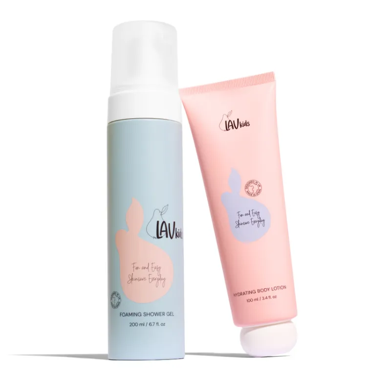 Lav Kids WH Bodycare Duo, a bundle of kids' body wash and body lotion