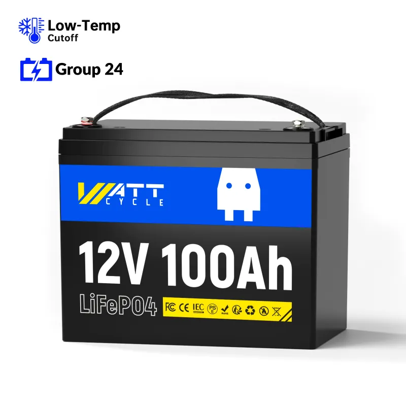 WattCycle Like New 12V 24V 48V LiFePO4 Battery in compact Group-24 case