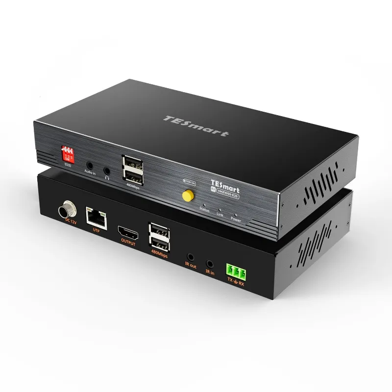 TESmart 100M 4K30 HDMI Extender with PoE transmitter and receiver units