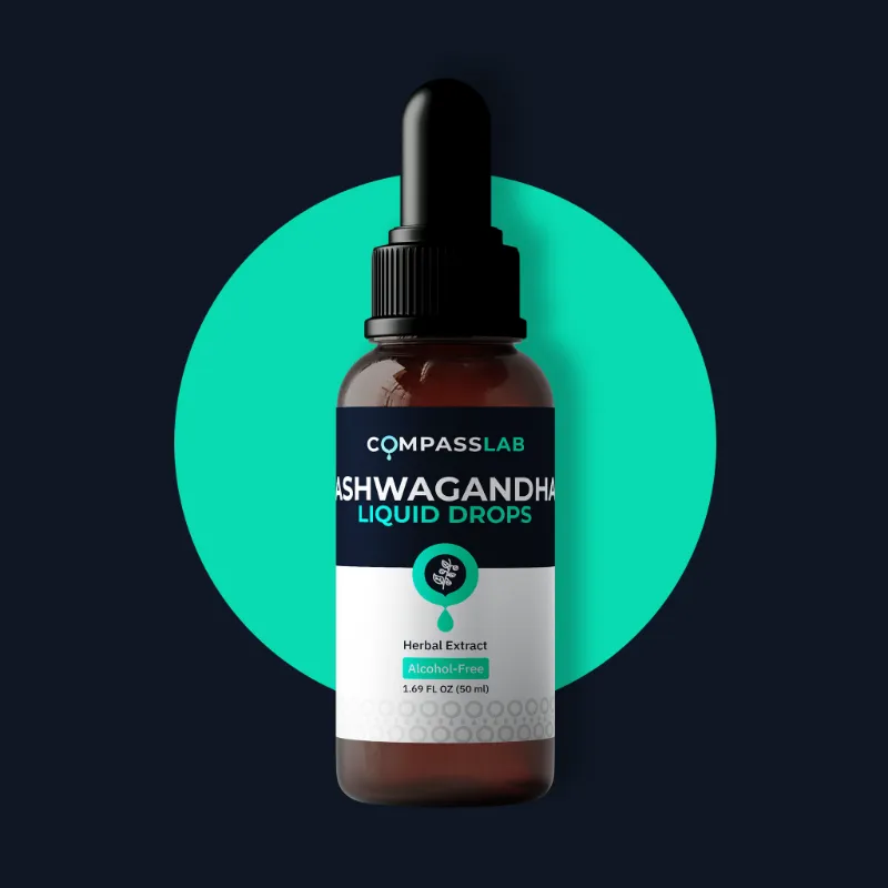Compass Laboratory Ashwagandha Liquid Drops bottle with dropper