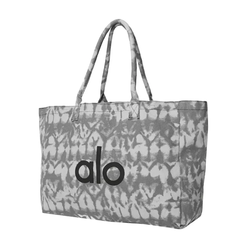 AfewVibe Alo Shopper Tote in grey tie-dye with corded handles