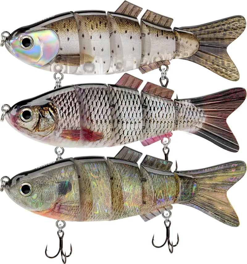 Truscend Fishing Easy Catch SwimMax 5-segment multi-jointed swimbait with pearl coating and metal hinges