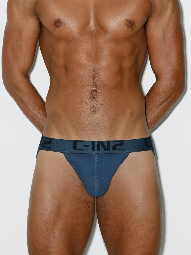 C-IN2 Core Dash Brief Denim Blue, brief displayed front view