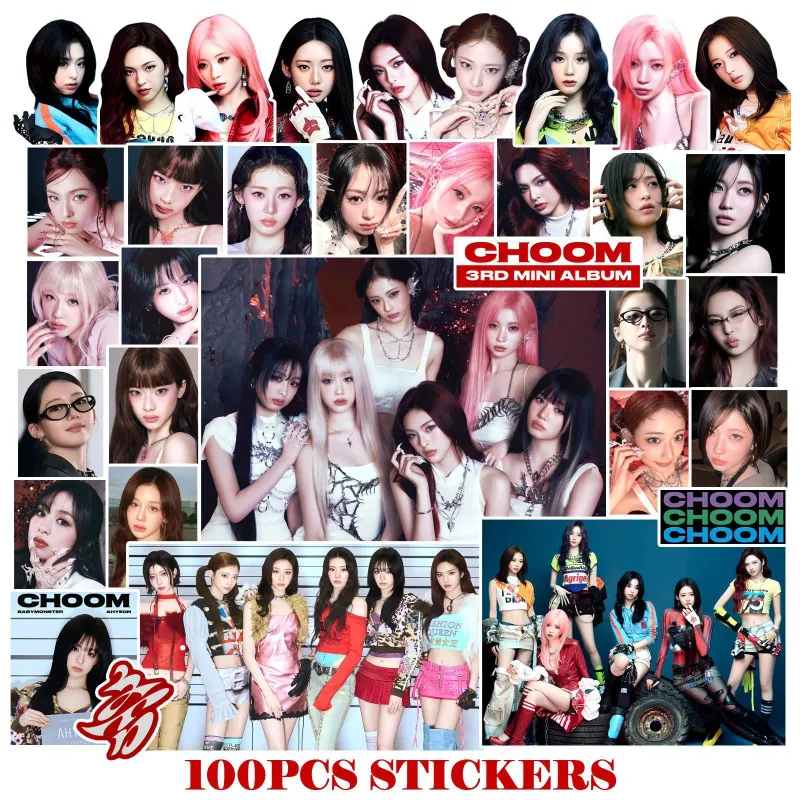 TTAesthetic 100PCS BM CHOOM stickers, collection of bold colorful sticker designs