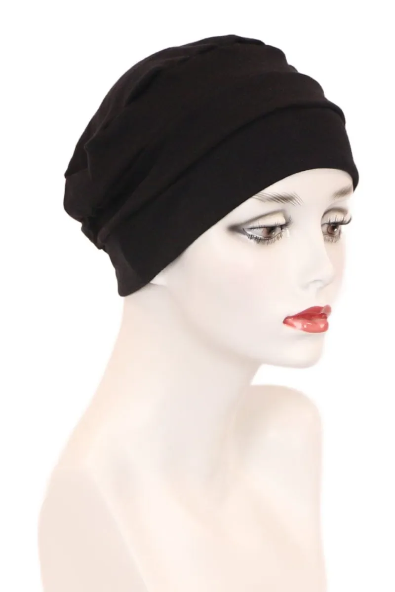 Godiva's Secret Wigs 3 Seam Turban in Cotton in black