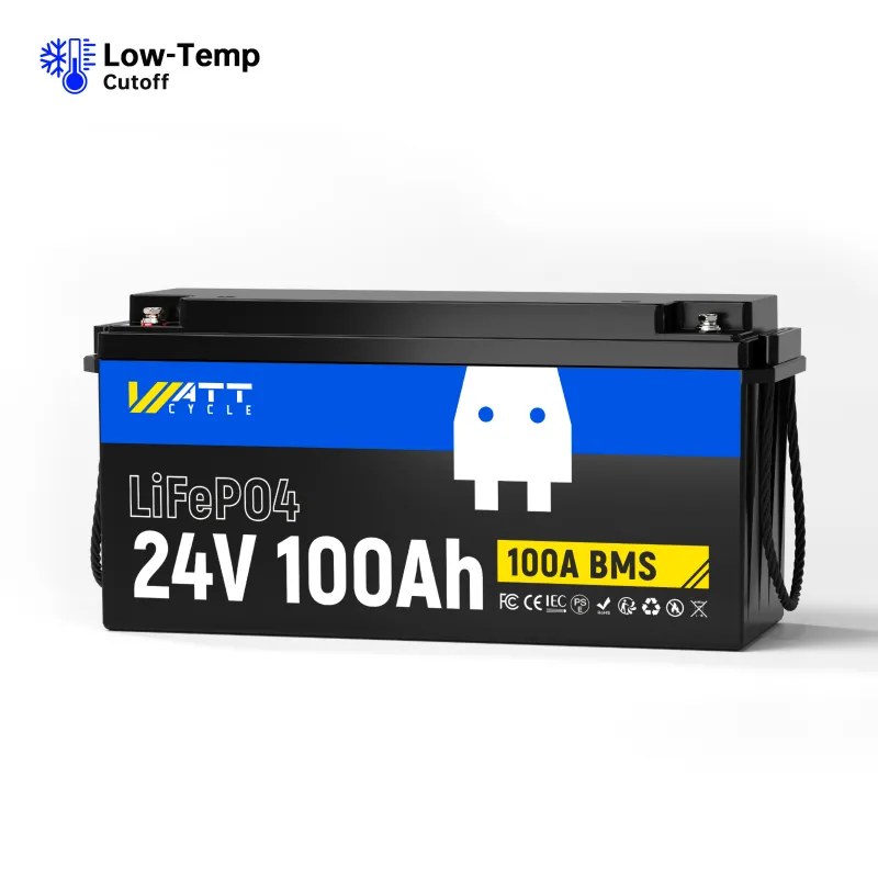 WattCycle 24V 100Ah LiFePO4 Battery with Low-Temp Protection for trolling motors
