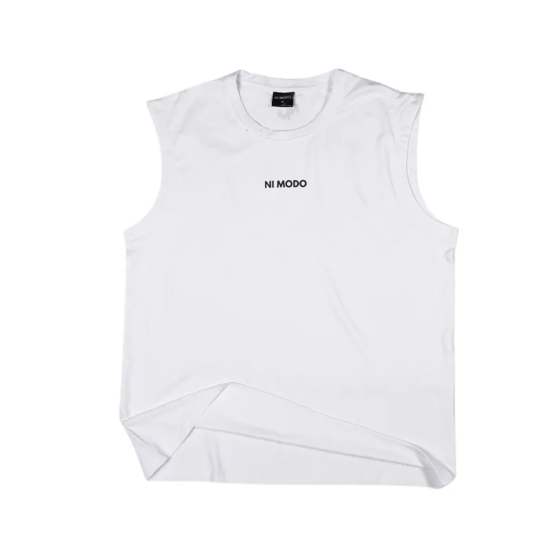 Nimodo Training Tank Top in Leche White with Ni Modo front branding