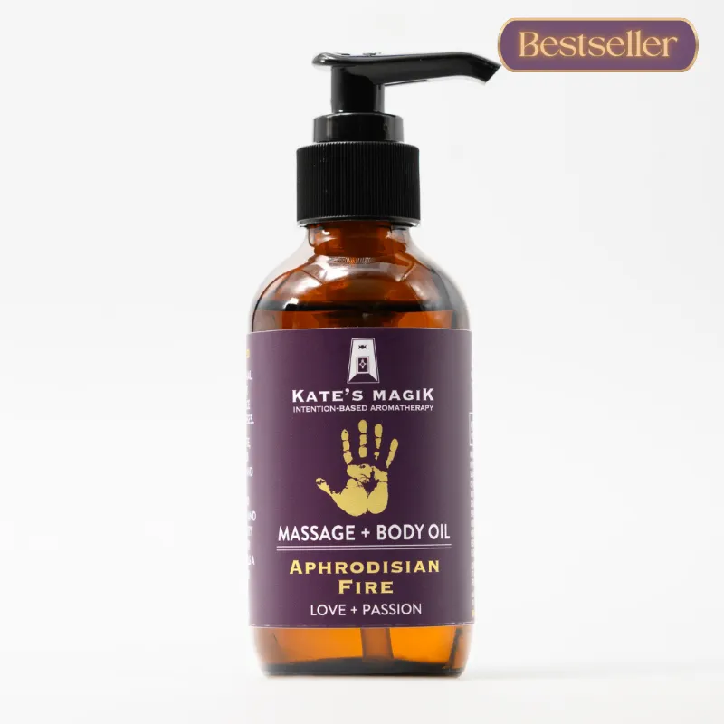 Kates Magik Aphrodisian Fire massage and body oil for passion and sensuality