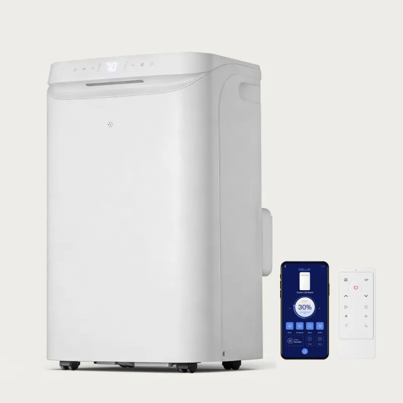 Della Home 12,000 BTU Smart Portable Air Conditioner with wheels and window kit