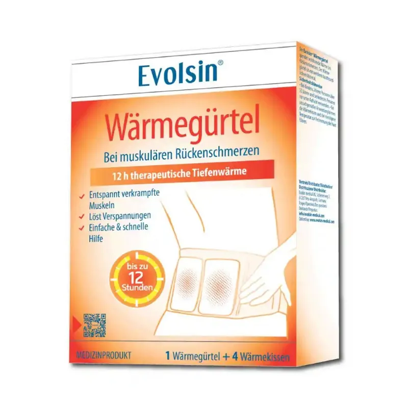 Evolsin Medical Medizinischer Wärmegürtel therapeutic heat belt with warming pads for back pain