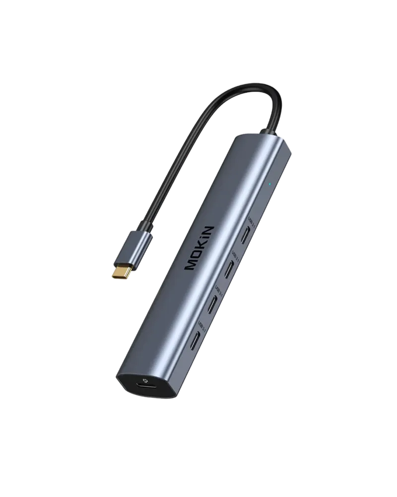 MOKiN 5-IN-1 10Gbps USB-C to USB-C Hub Multiport Adapters in a slim aluminum body
