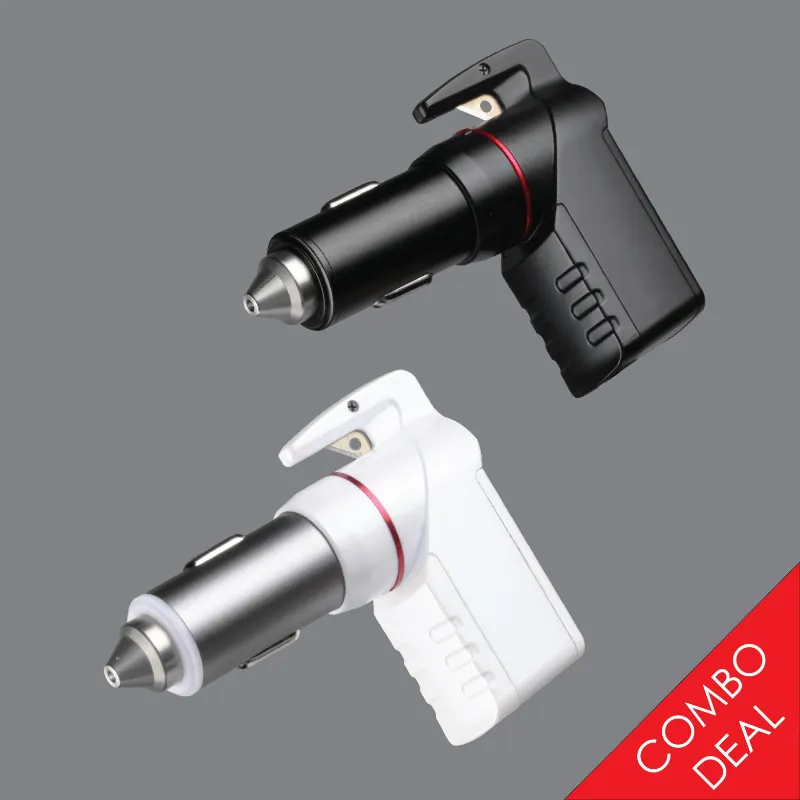 The Stinger Tools 2x Bundle Stinger Plus USB Emergency Tool pair with glass breaker and seatbelt cutter