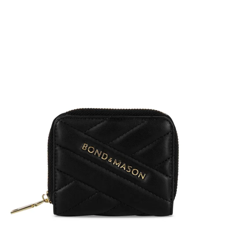 Bond & Mason The Brittany Wallet (Black) product photo showing a compact black wallet