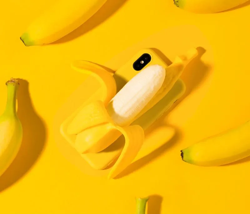 Techypop Peeled Banana Soft Silicone Shockproof Protective Designer iPhone Case with banana design