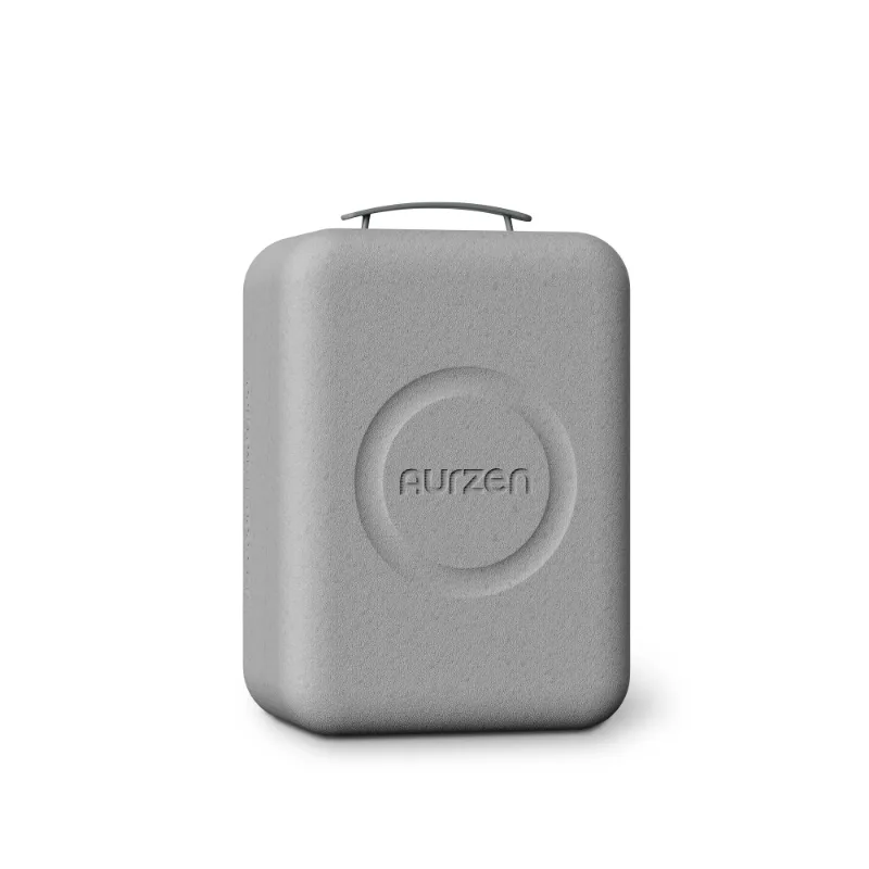 Aurzen carrying case for BOOM mini projector showing custom EPP foam interior and water resistant exterior