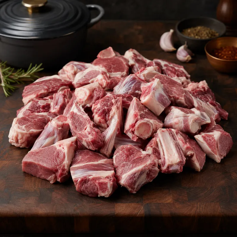 Halal World Depot Halal Lamb Leg, pre-cut pieces packed fresh