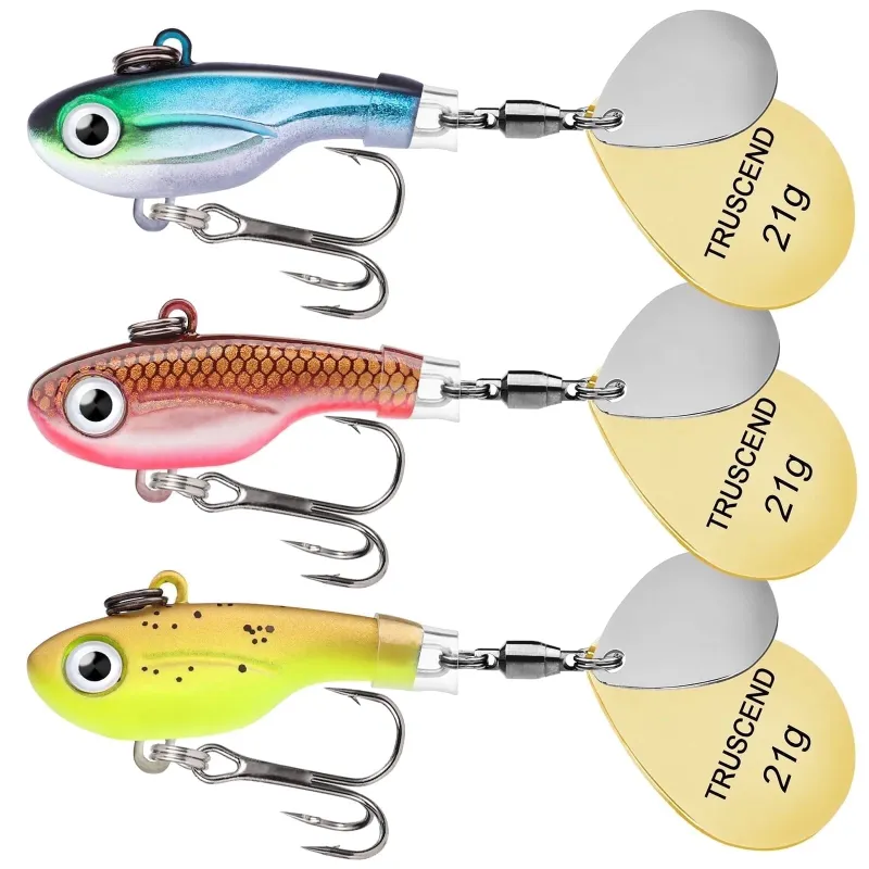Truscend Fishing Swimming or Jigging Fishing Spinners with copper body and rotating blade system
