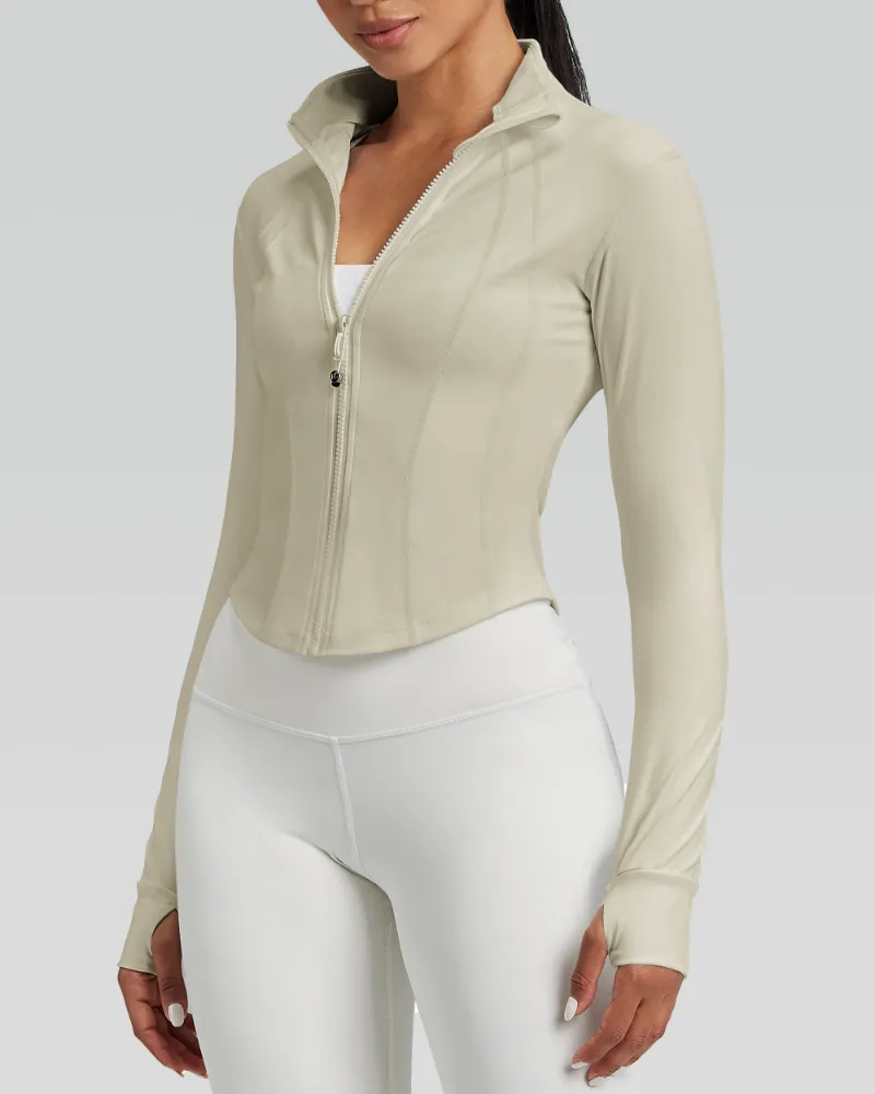 QUEENIEKE Cropped Jacket 240403 in solid color