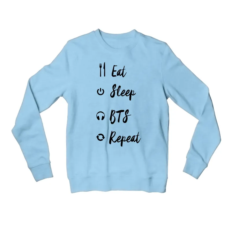 The Banyan Tee US BTS Sweatshirt - Eat Sleep Repeat cream crewneck