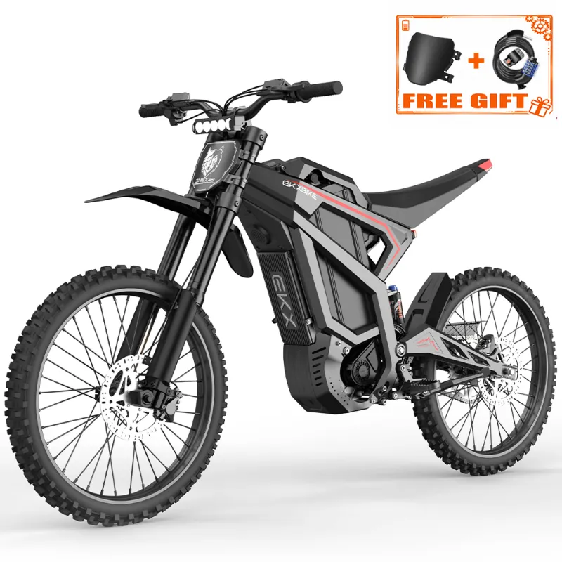 EKXbike M1 mid-drive electric bike, profile photo with off-road tires
