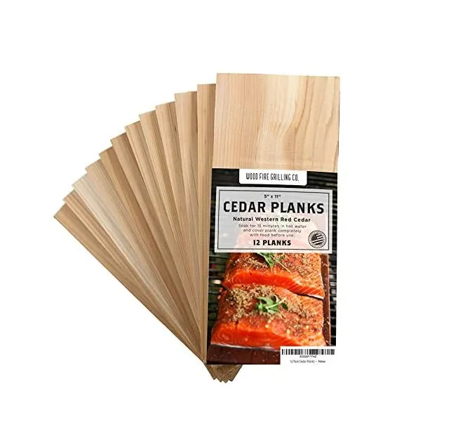 GrillPartsReplacement 12 Pack Barbecue Cedar Planks for Grilling Salmon, wooden cedar grilling planks