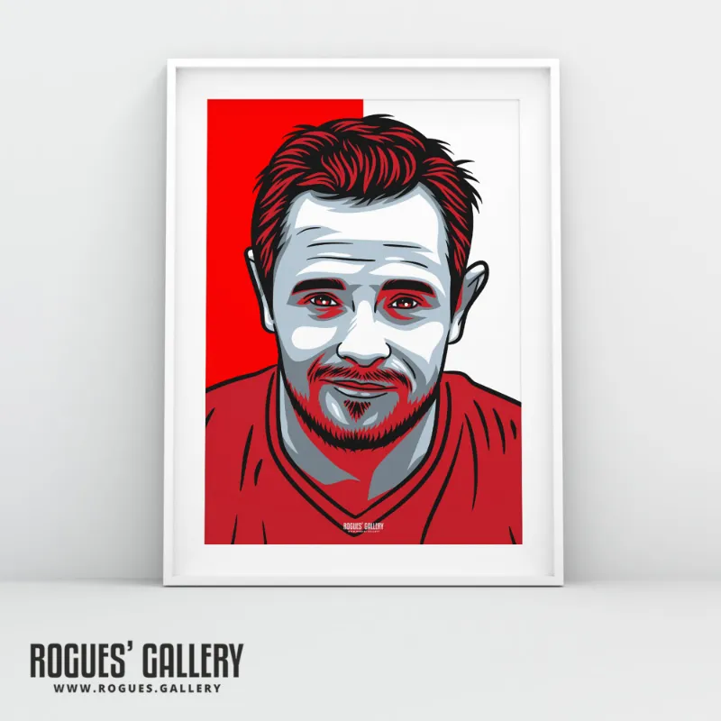 Rogues Gallery Andy Reid - Nottingham Forest Legend - A0, A1 or A3 Icon Prints – portrait of young Andy Reid in Forest kit