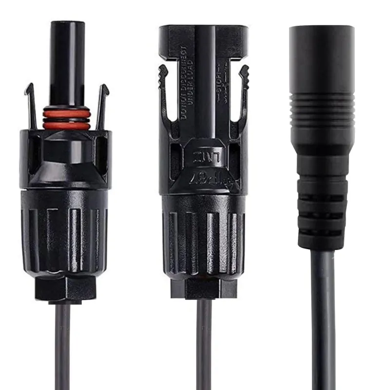 ACOPOWER DC 8mm Female to Solar Connector Adapter Cable showing cable with connectors on both ends