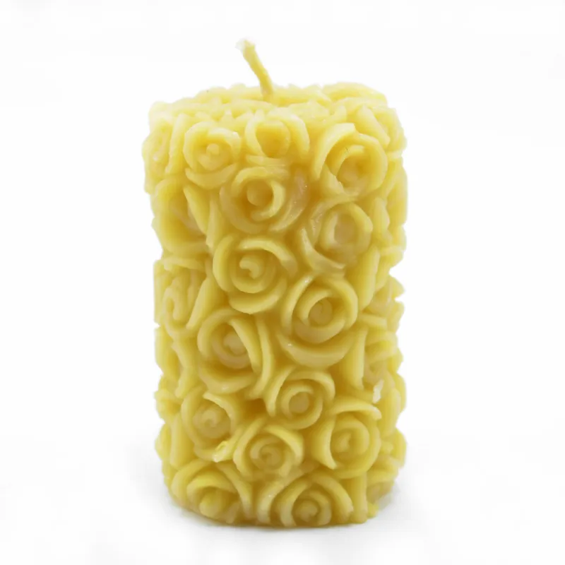 Kates Magik rose beeswax pillar candle