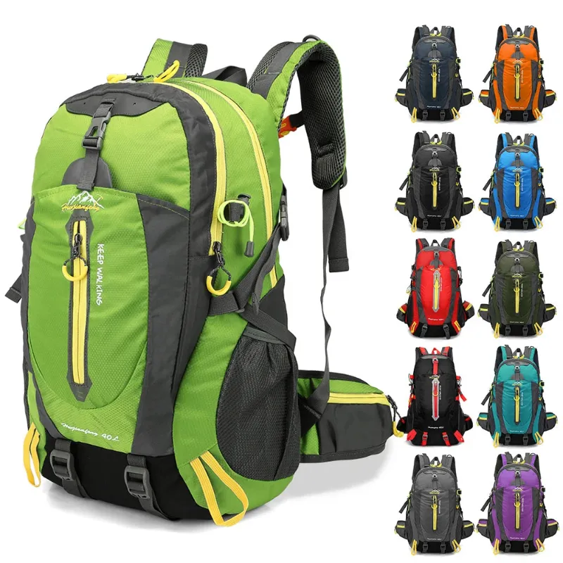 PUPU Sports 40L Waterproof Hiking Backpack Lightweight Camping & Trekking Backpack showing shoulder straps and compartments