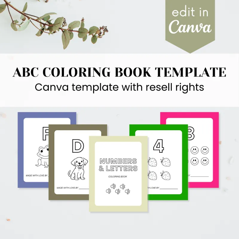 Purpose PLR Coloring Book for Baby Shower Template showing colorful pages
