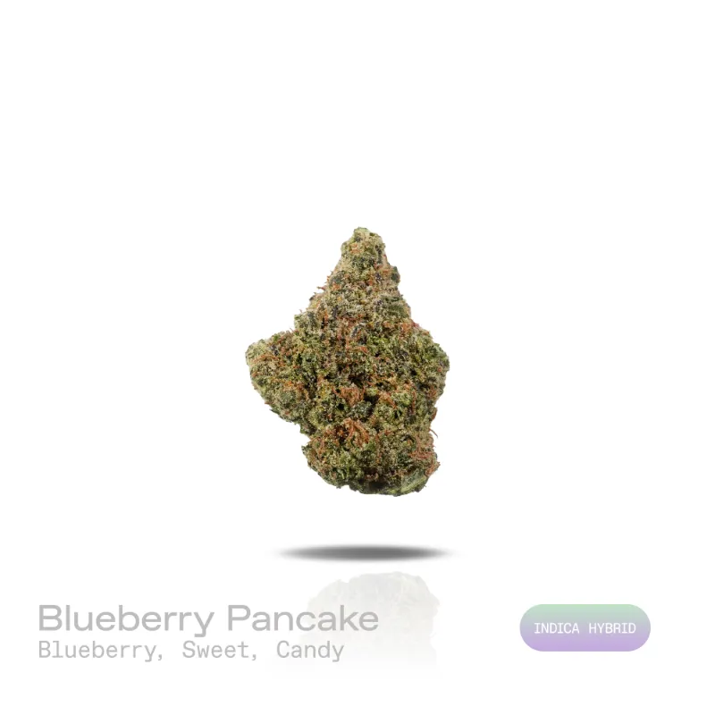 Hipuffy Blueberry Pancake THCa Flower Premium Indoor Indica Hybrid dense trichome-coated buds