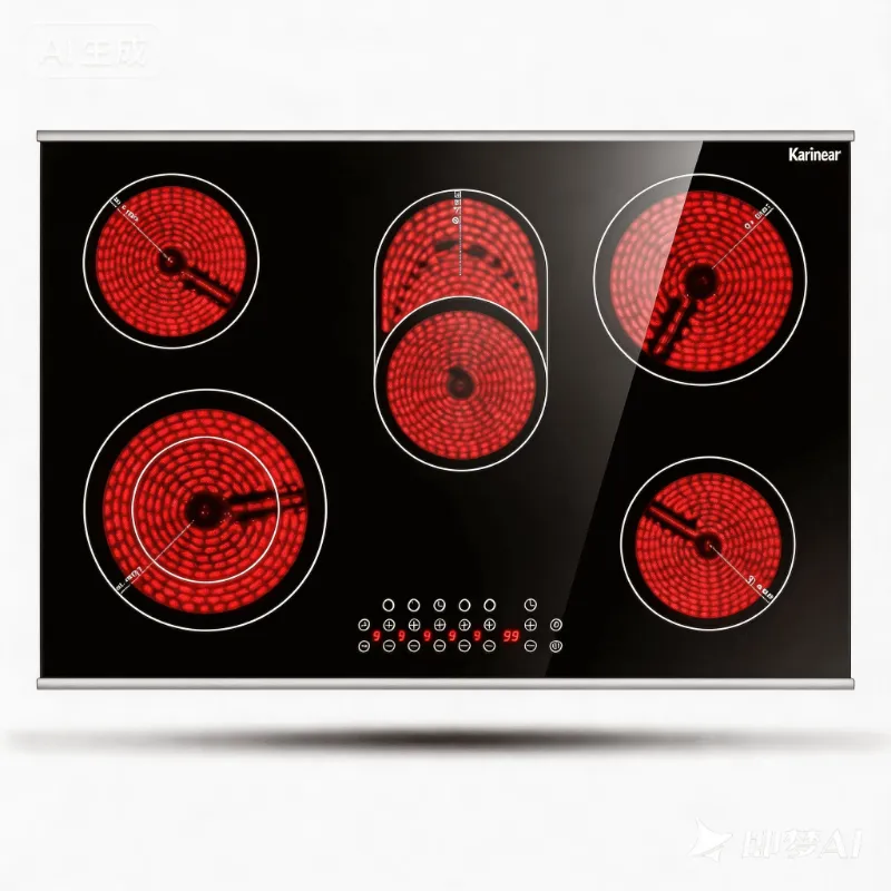 Karinear 30 Inch 5 Burner built-in electric cooktop with sensor touch control, ceramic glass top