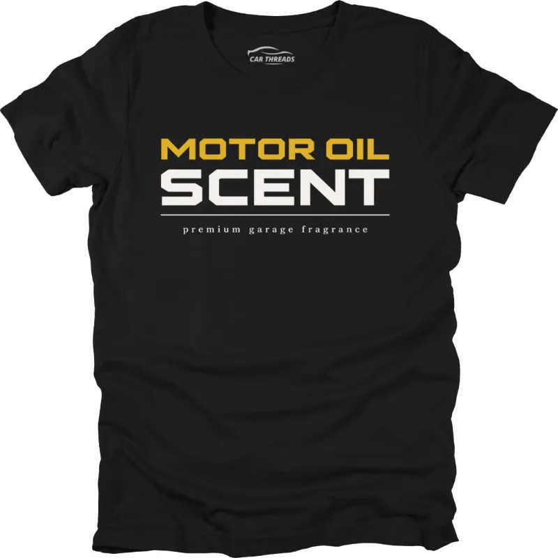 Car Threads Motor Oil Scent t-shirt with gearhead graphic