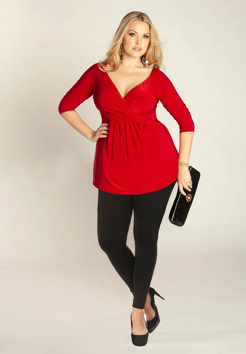 IGIGI Arabelle Plus Size Tunic in Scarlet (Made To Order) versatile designer top