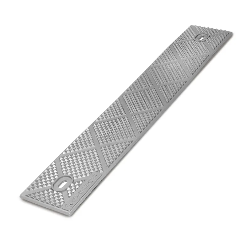ComposiGrip Gray Non-Slip Stair Strips, 2-inch wide anti-slip safety strips shown on steps