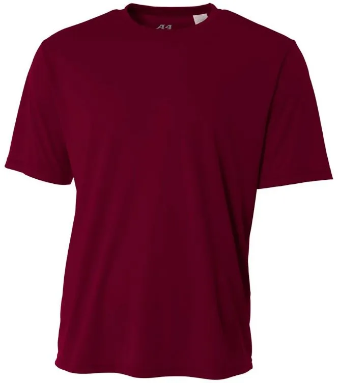 Do It Tennis A4 Men's Performance Crew Shirt (Maroon) on a model