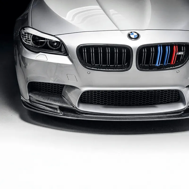 Twenty Two Tuning 3D Carbon Fiber Front Lip Spoiler compatible with BMW M5 F10 in gloss carbon finish