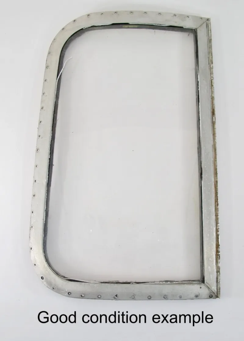 ZeereeZ Airstream Curb Side Front Single Pane Lexan Plexiglass Curved Wing Window for 1970s-80s Trailers, original vintage part