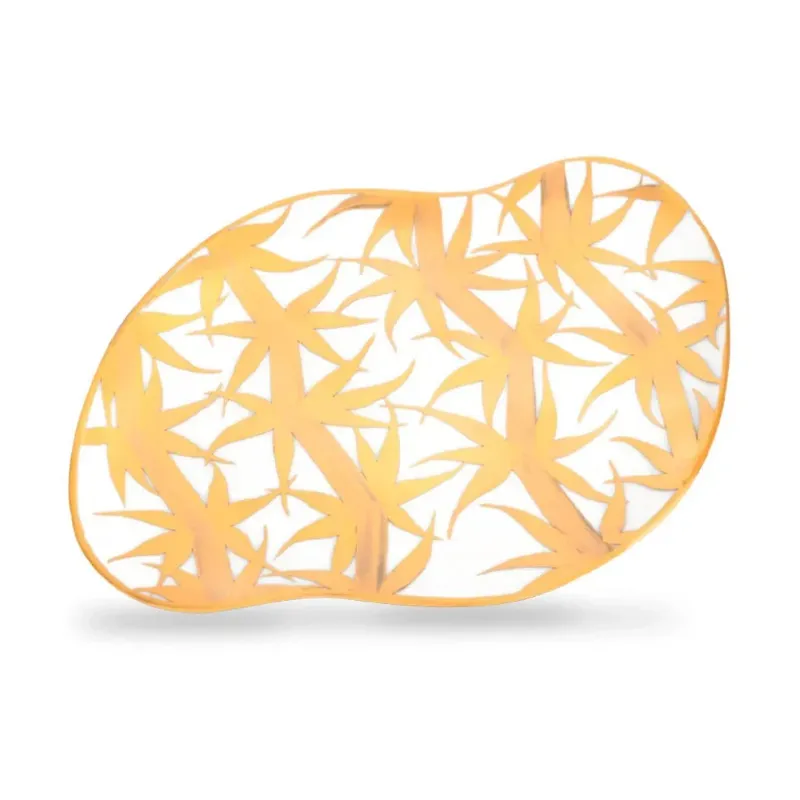 Nammi Bambus Gold Oval Dish handcrafted porcelain with 24 carat gold detail