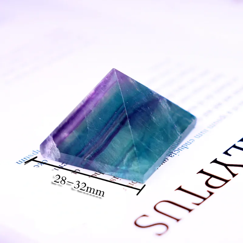 Turix Fluorite Pyramid small size showing natural blue and purple fluorite crystal