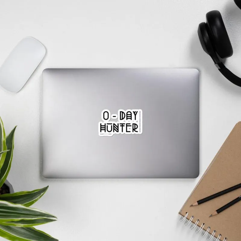 MyHackerTech 0 - Day Hunter bubble-free sticker, vinyl graphic on transparent background