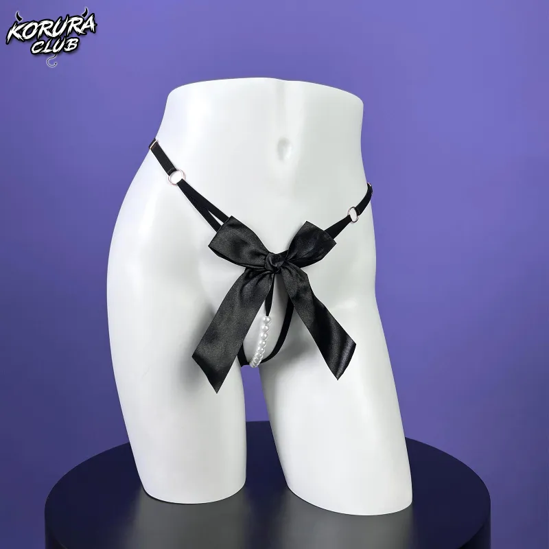 Koruraclub Cute Bow Thong KP11 polyester underwear with bow accent