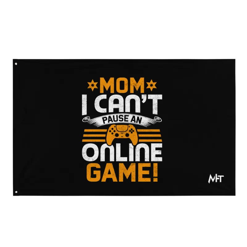 MyHackerTech MOM I can't Pause an Online Game flag in knitted polyester