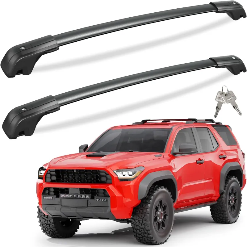 Tesstudio 330 lbs Lockable Roof Rack Cross Bars for Toyota 4Runner 2025-2026 on vehicle roof