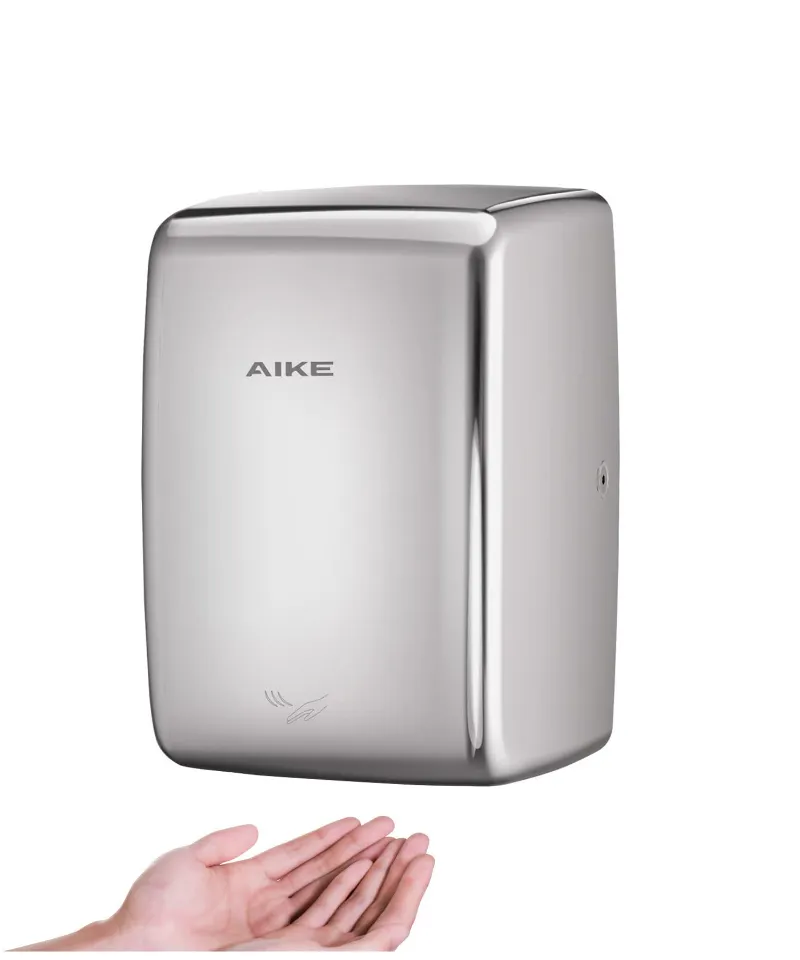 AIKE Stainless Steel Electric Jet Hand Dryer, UL Approved 120V, AK2803D, compact wall-mounted design