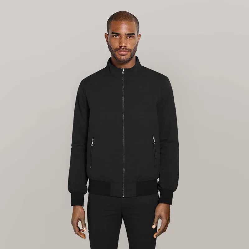 Cloudstyle 1601 Series Lightweight Outdoor Zipper Softshell Windbreaker Jacket Black, front view