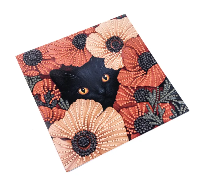 LETISTITCH 481-517 Poppy Eyes DIY diamond painting greeting card with envelope, 18 × 18 cm