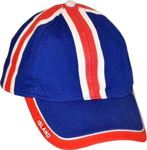 Nammi Cap Icelandic Flag with blue, red, and white national colors